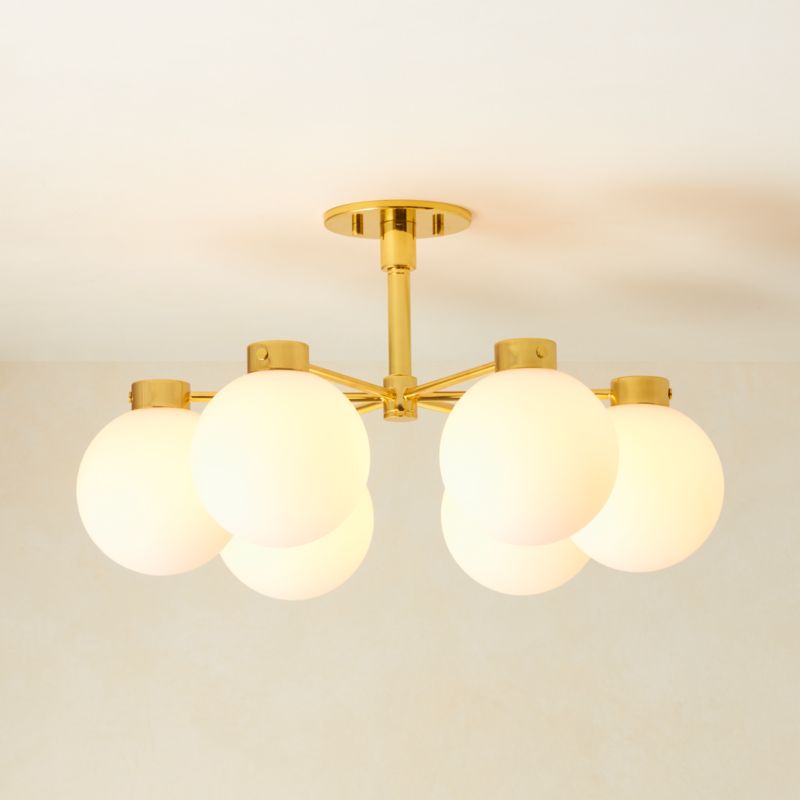 Marra 6-Light Polished Brass Flush Mount Light - image 0 of 5