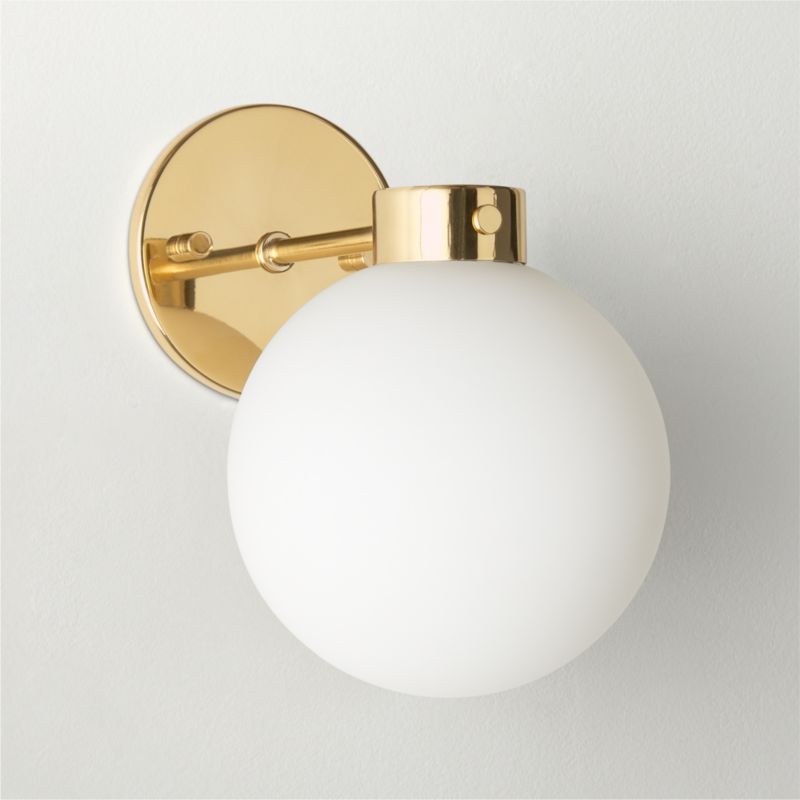Marra Modern Polished Brass Globe Wall Sconce Light | CB2