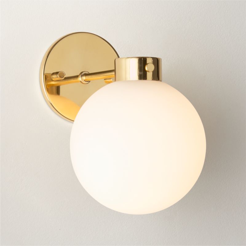 Marra Modern 3-Bulb Polished Brass Globe Vanity Light + Reviews