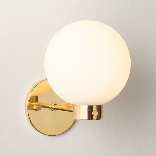 Marra Polished Unlacquered Brass Globe Wall Sconce