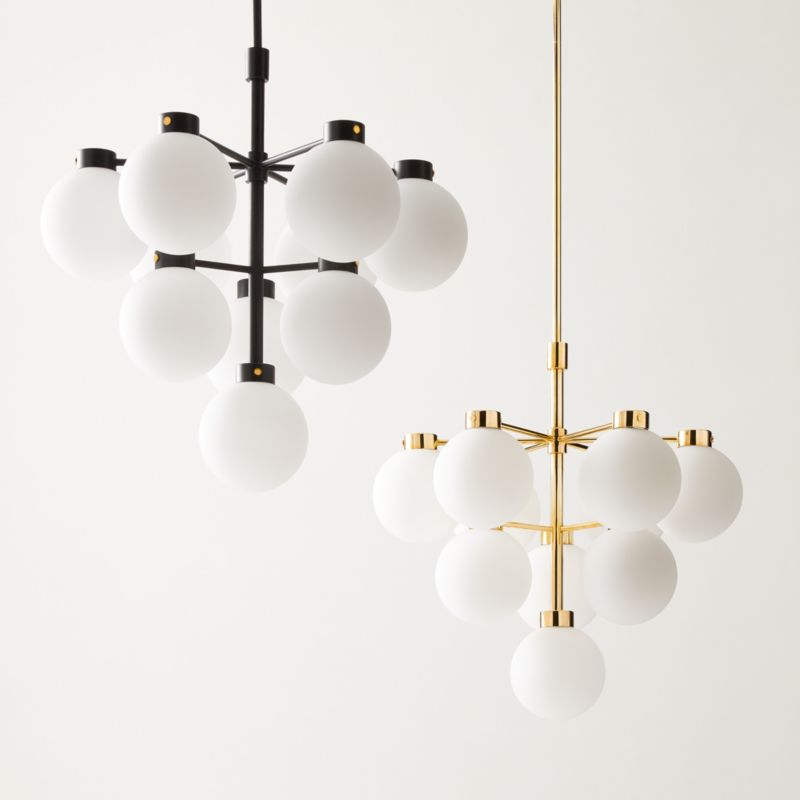 Marra Unlacquered Brass Tiered Pendant Light with Milky Glass - image 5 of 6