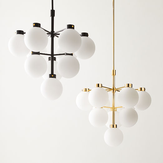 Marra Unlacquered Brass Tiered Pendant Light with Milky Glass Shade