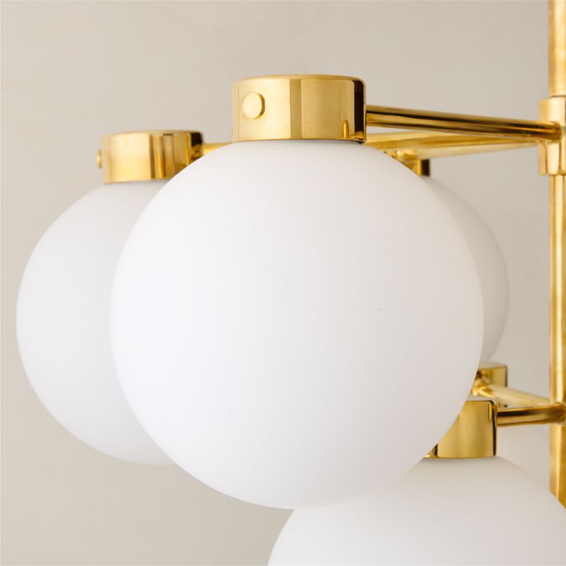 Marra Unlacquered Brass Tiered Pendant Light with Milky Glass Shade - image 3 of 7