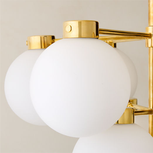 Marra Unlacquered Brass Tiered Pendant Light with Milky Glass Shade