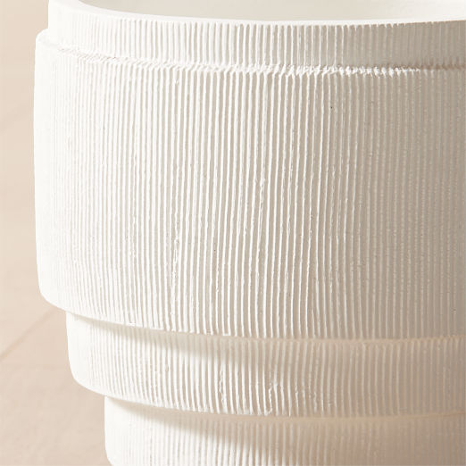 Marram Ribbed White Indoor Planter Large