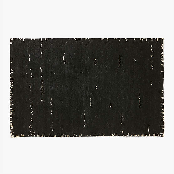 Marrin Hand-Knotted Black New Zealand Wool Area Rug 5'x8'