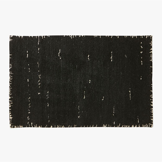 Marrin Hand-Knotted Black New Zealand Wool Area Rug 5'x8'