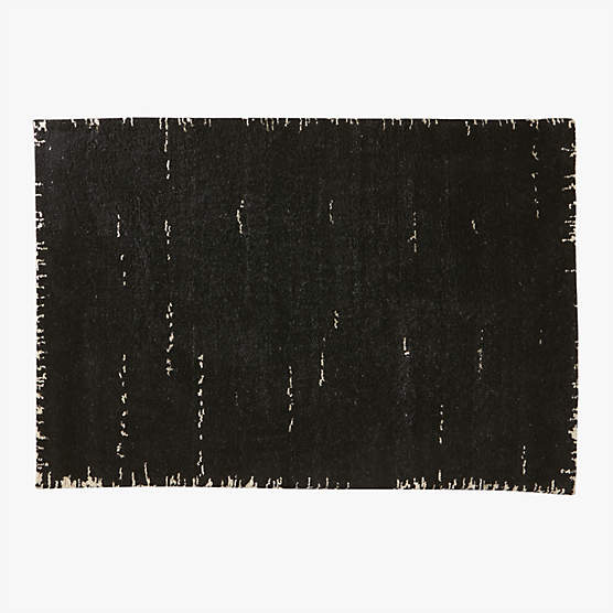 Marrin Hand-Knotted Black New Zealand Wool Area Rug 6'x9'