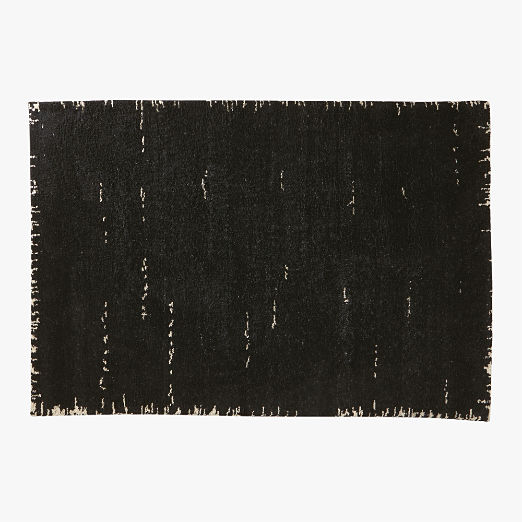 Marrin Hand-Knotted Black New Zealand Wool Area Rug 6'x9'