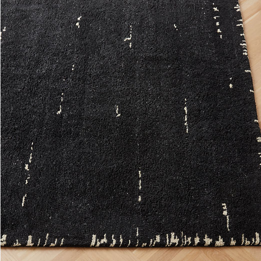 Marrin Hand-Knotted Black Wool Area Rug