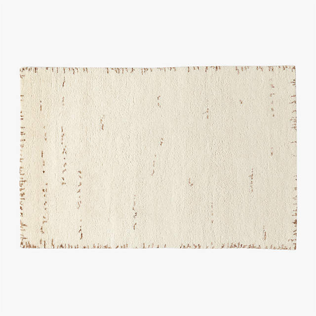 Marrin Hand-Knotted Ivory Wool Area Rug 5'x8