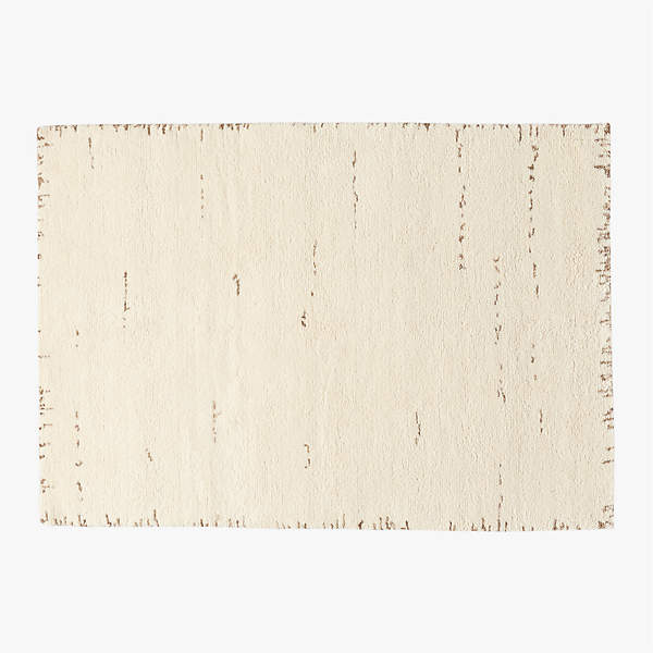 Marrin Hand-Knotted Ivory Wool Area Rug 5'x8