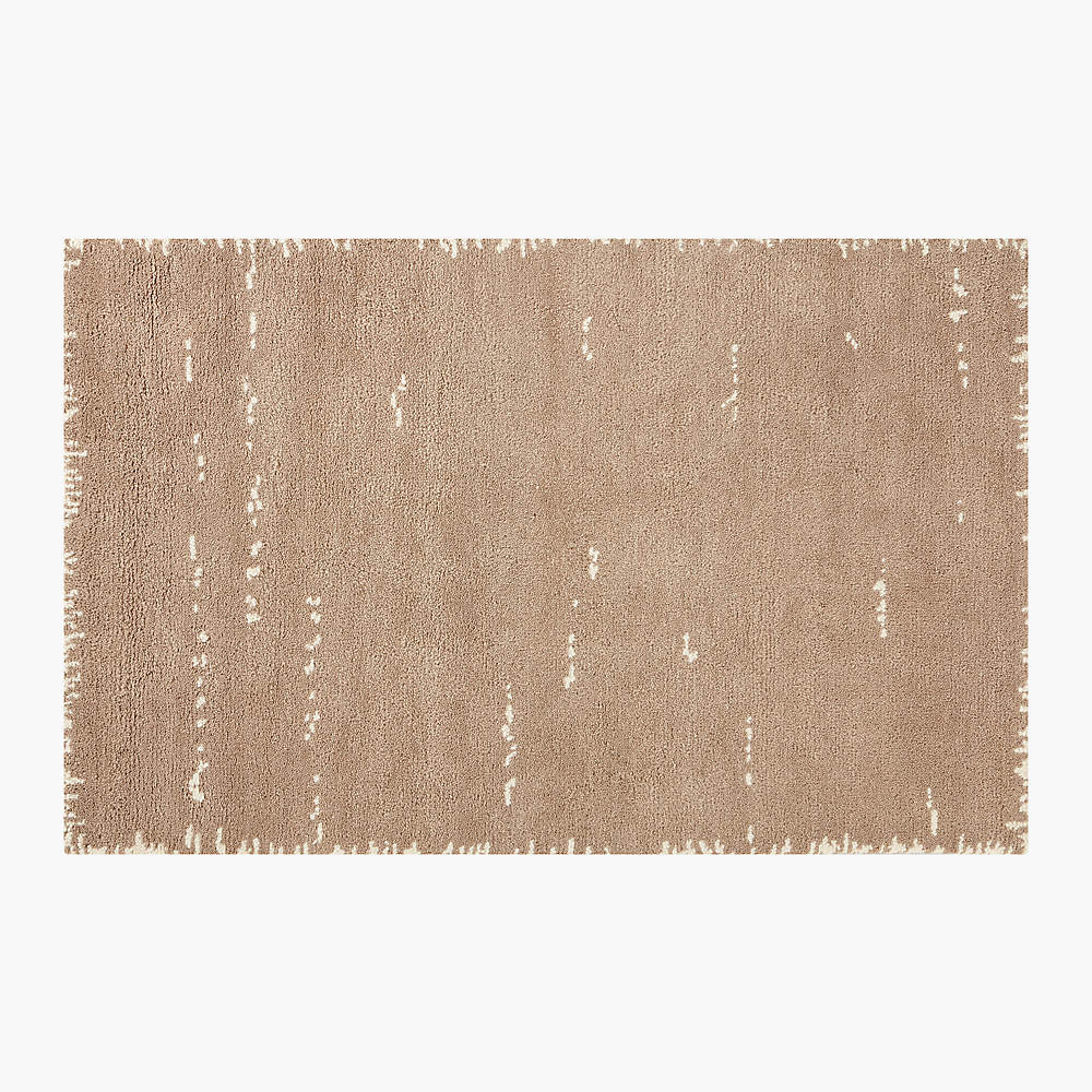 Marrin Hand-Knotted Ivory Wool Area Rug 5'x8