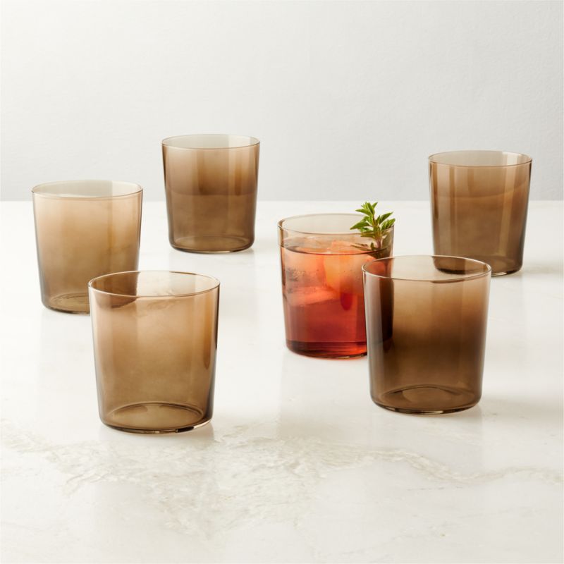 View Marta Ombre Amber Double Old-Fashioned Glasses Set of 6 by Azeeza details