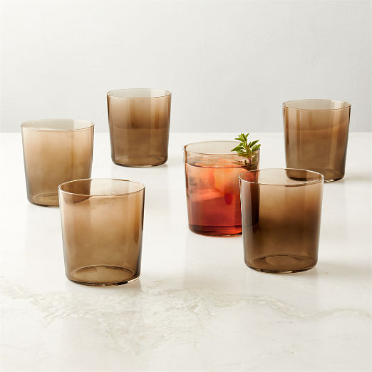Marta Ombre Amber Double Old-Fashioned Glasses Set of 6