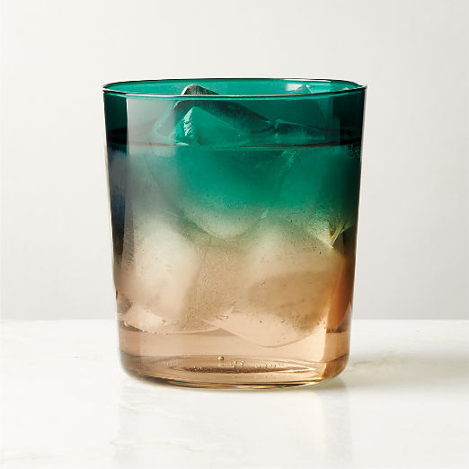 Marta Ombre Green Double Old-Fashioned Glass by Azeeza