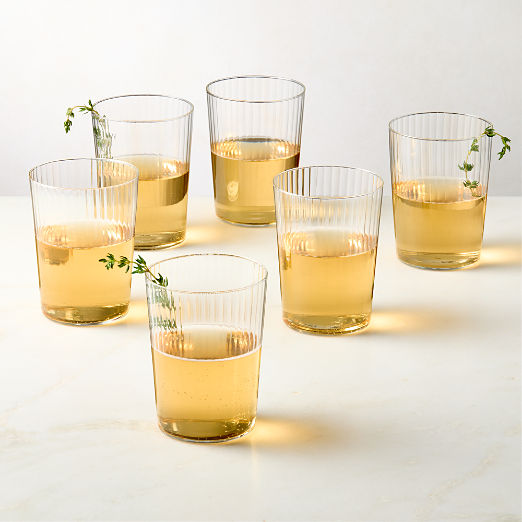 Marta Optic Fluted Cooler Glasses Set of 6