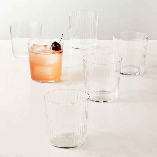 Marta Optic Fluted Double Old-Fashioned Glasses Set of 6