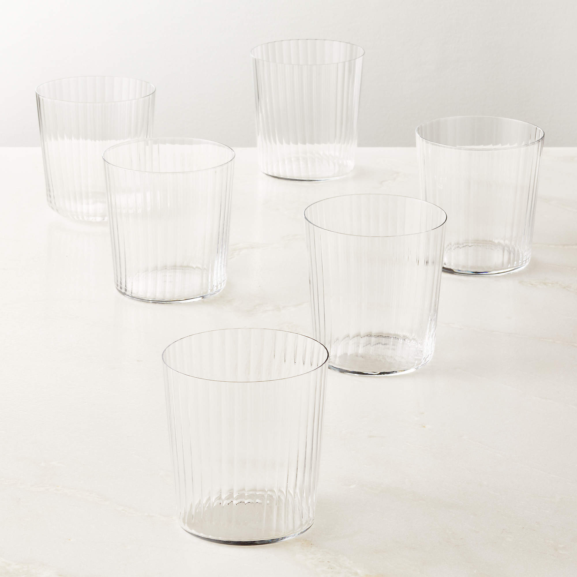 Marta Optic Double OldFashioned Glasses Set of 6 + Reviews CB2 Canada