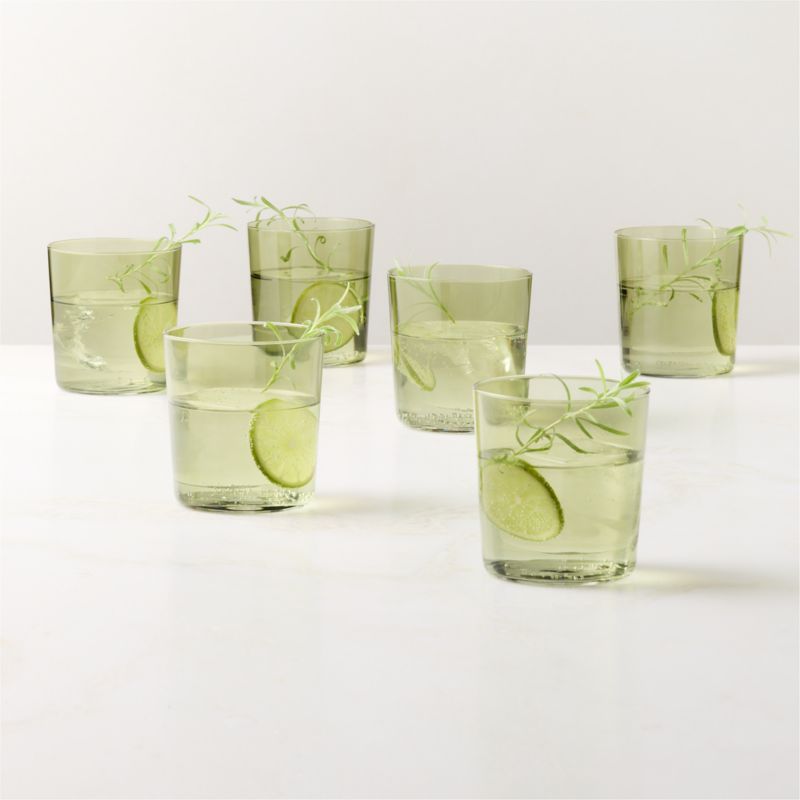View Marta Sage Green Double Old-Fashioned Glasses Set of 6 details