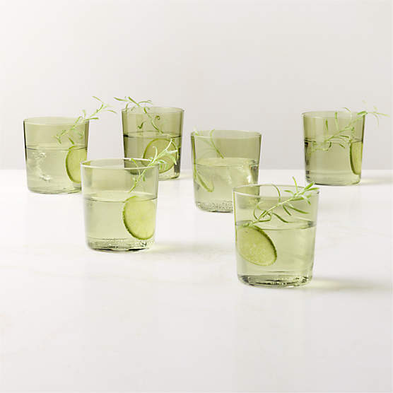 Marta Sage Green Double Old-Fashioned Glasses Set of 6