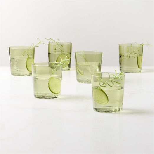 Marta Sage Green Double Old-Fashioned Glasses Set of 6