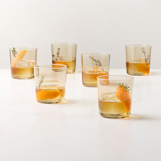 Marta Smoked Double Old-Fashioned Glasses Set of 6