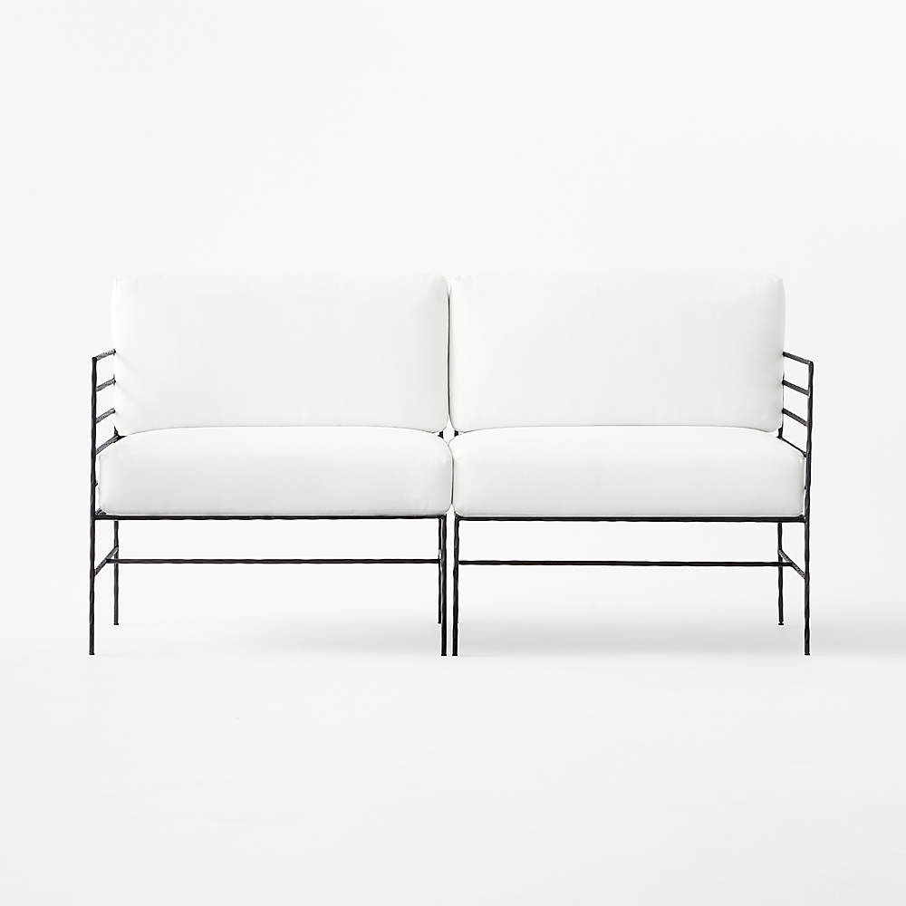 Black metal deals outdoor loveseat