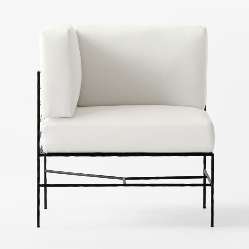 Marteau Black Metal Outdoor Corner Chair with White Sunbrella® Cushions - image 5 of 8