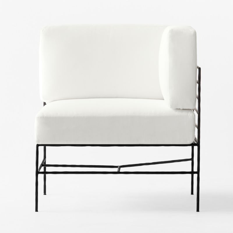 Marteau Black Metal Outdoor Corner Chair with White Sunbrella® Cushions - image 3 of 8