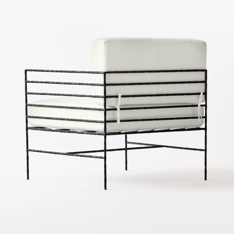 Marteau Black Metal Outdoor Right Chair with White Sunbrella® Cushions - image 6 of 8