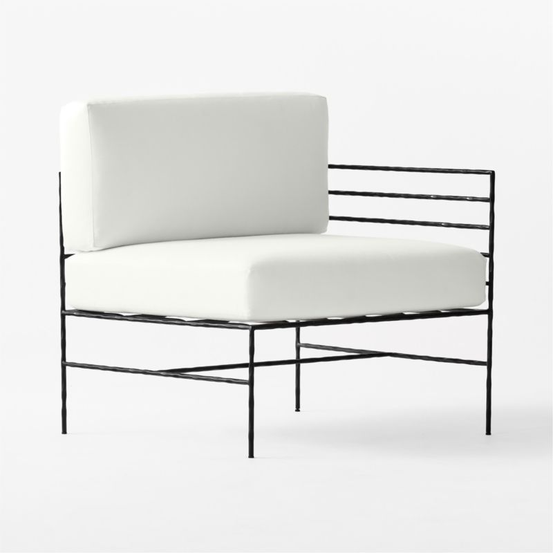 Marteau Black Metal Outdoor Right Chair with White Sunbrella® Cushions - image 4 of 8