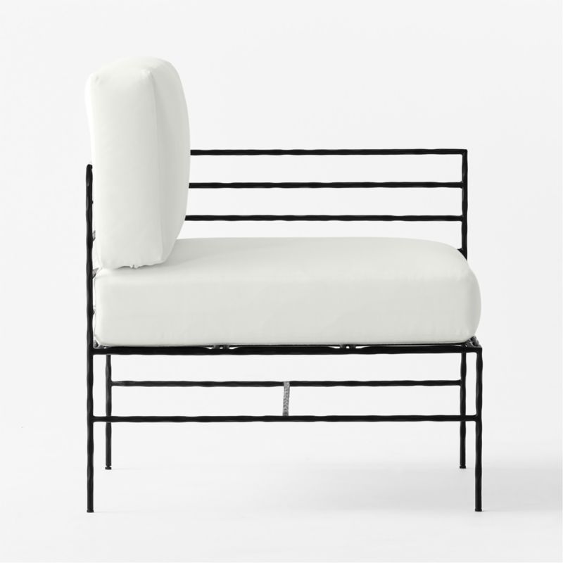 Marteau Black Metal Outdoor Right Chair with White Sunbrella® Cushions - image 5 of 8