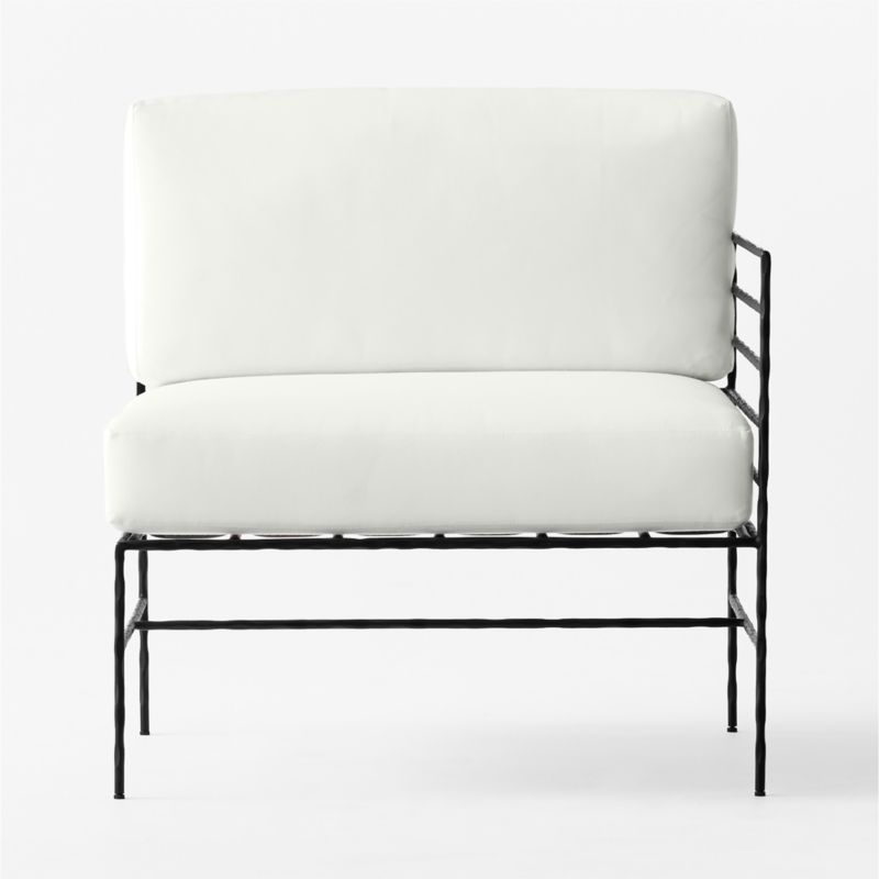 Marteau Black Metal Outdoor Right Chair with White Sunbrella® Cushions - image 3 of 8