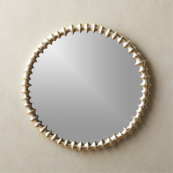 Pendulum Gold Round Wall Mirror 32"x40" + Reviews CB2
