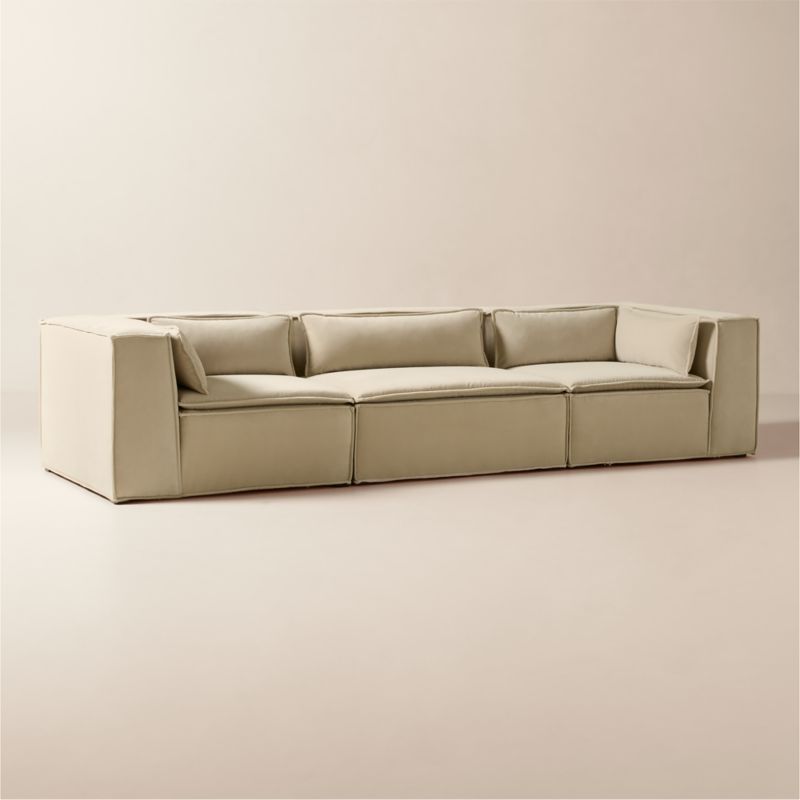 Martine 3-Piece Light Brown Performance Velvet Sectional Sofa - image 3 of 12
