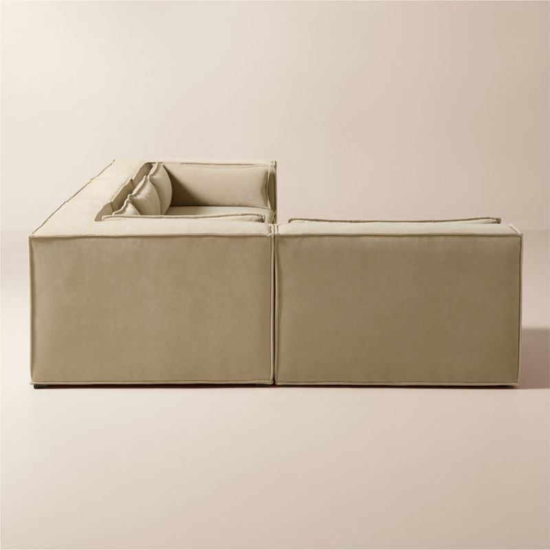 Martine 4-Piece L-Shaped Light Brown Performance Velvet Sectional - image 4 of 11