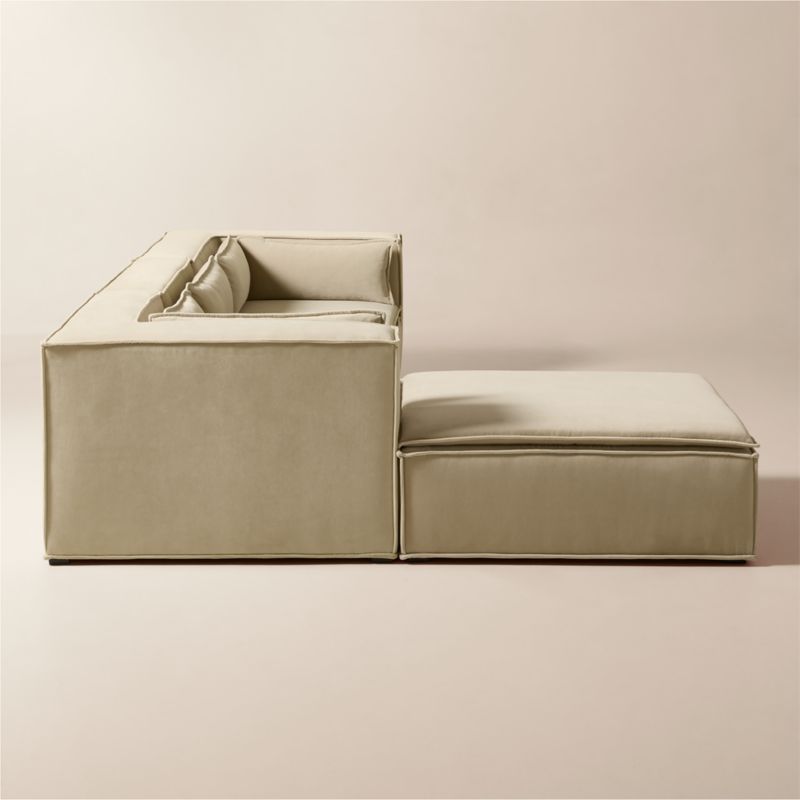 Martine 4-Piece Light Brown Performance Velvet Sectional With Ottoman - image 4 of 11