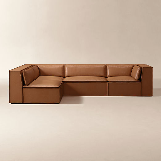 Martine 4-Piece L-Shaped Leather Sectional Sofa