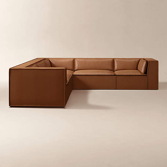 Martine 5-Piece L-Shaped Leather Sectional Sofa