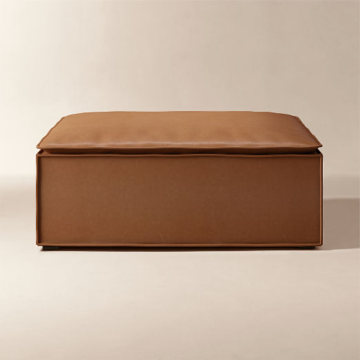 Martine Leather Ottoman