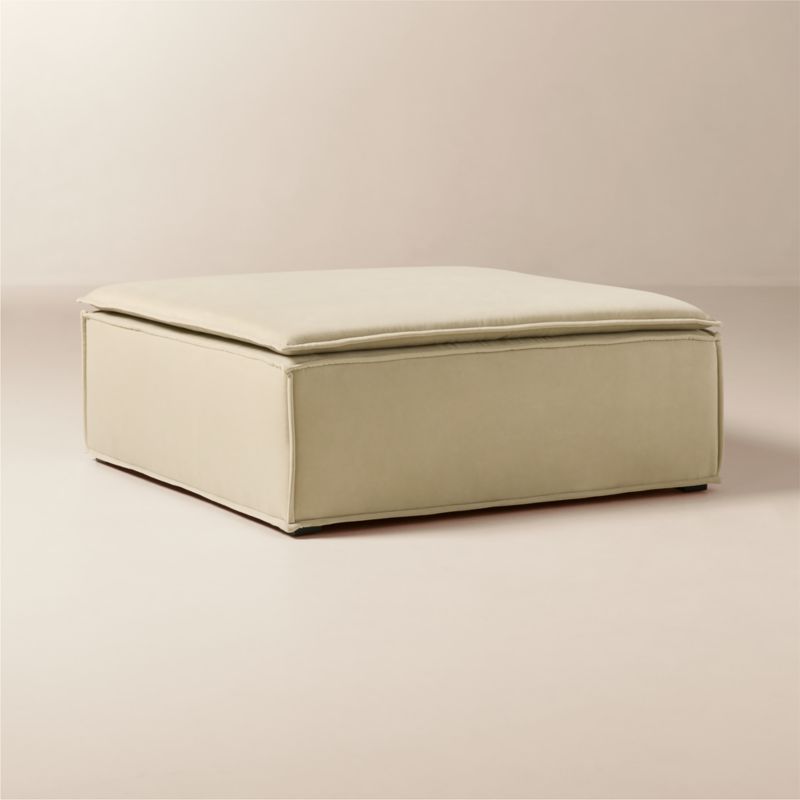 Martine Light Brown Performance Velvet Modular Ottoman - image 3 of 6