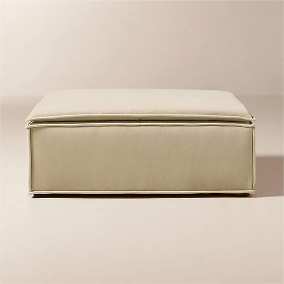 Martine Light Brown Performance Velvet Modular Ottoman
