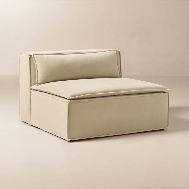 Martine Light Brown Performance Velvet Modular Armless Chair - image 3 of 10