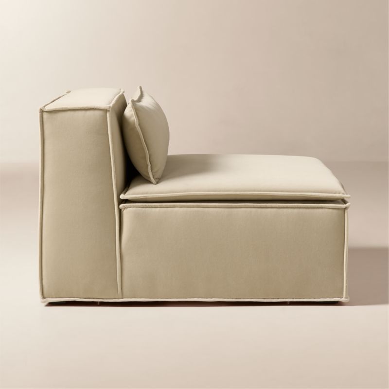 Martine Light Brown Performance Velvet Modular Armless Chair - image 4 of 10