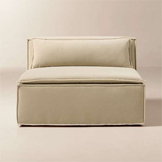 Martine Light Brown Performance Velvet Modular Armless Chair