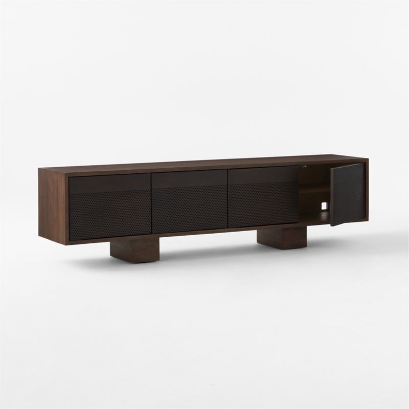 Martinez 85" Acacia and Bronze Metal Credenza - image 7 of 11