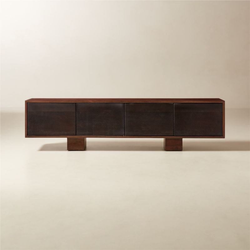 Martinez 85" Acacia and Bronze Metal Credenza - image 0 of 11