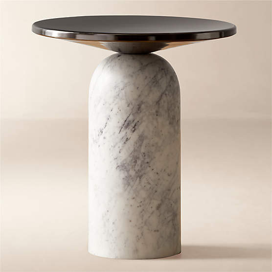 Martini Side Table with White Marble Base