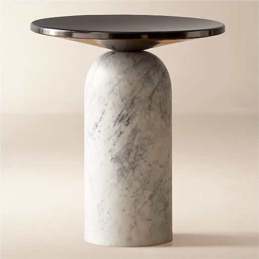Martini Side Table with White Marble Base